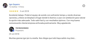 resena-google-eventos-tecnosonido-igor reseña google para evento tecnosonido en alicante
