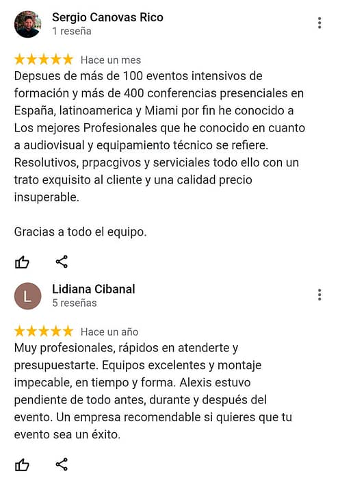 testimonio cliente formadores de eventos
