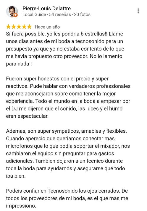testimonio cliente novio de boda