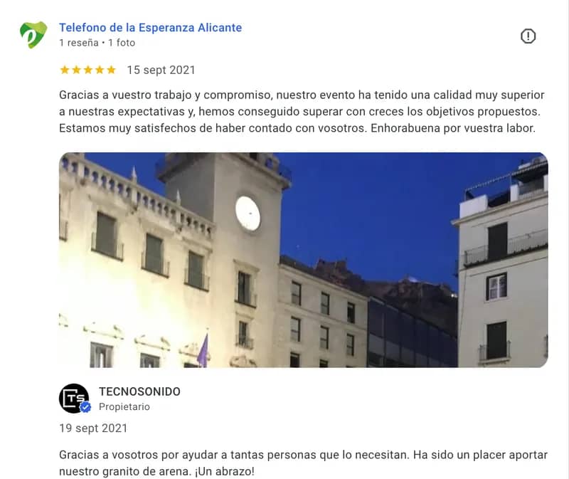 reseña evento google telefono esperanza TECNOSONIDO